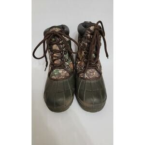 Magellan Outdoor Waterproof Boots Youth Size 2 Mossy Laces Camo Print Hunting